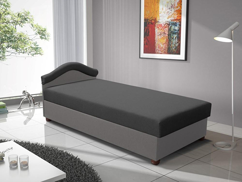 Jednolôžková posteľ (váľanda) 80 cm Aurum (tmavosivá + sivá)