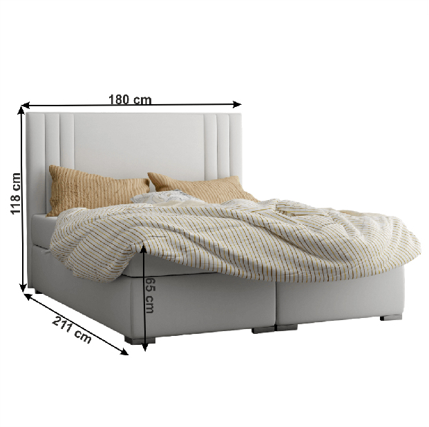 Manželská posteľ Boxspring 180 cm Murus (s matracmi)