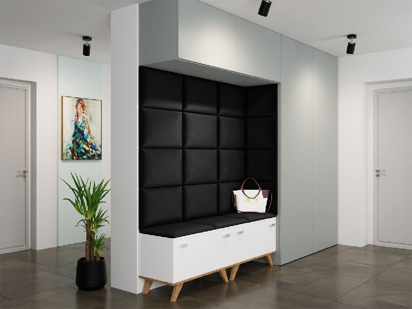 Čalúnený panel Pag 40x30 cm (čierna) *výpredaj