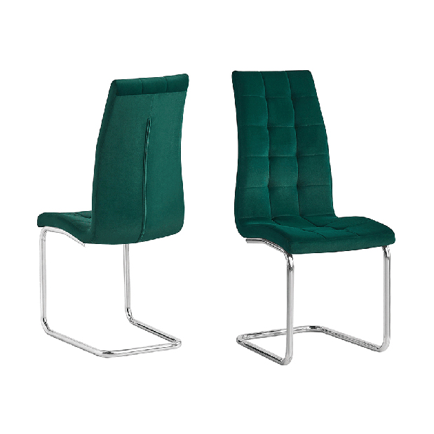 Jedálenská stolička Farando NEW (smaragdová + chróm)