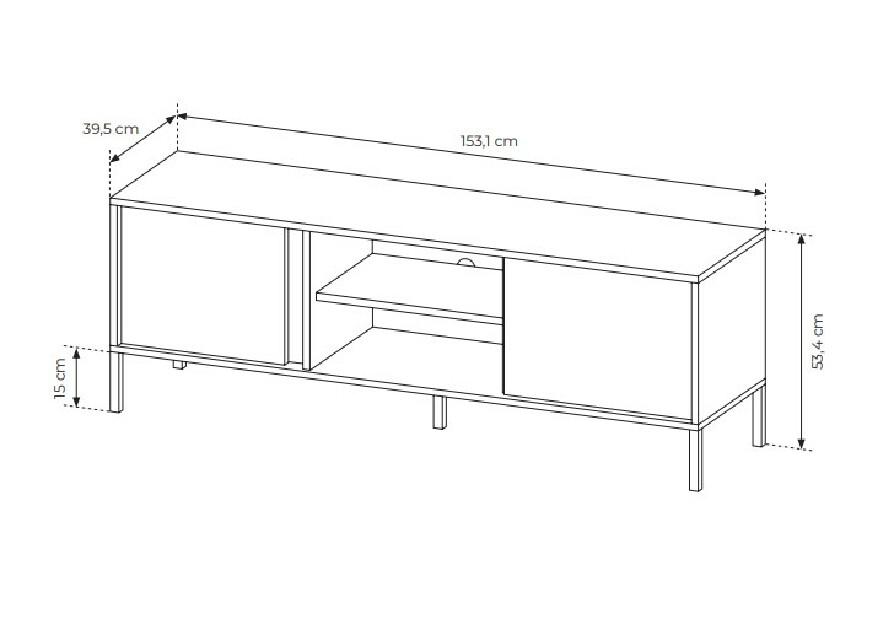TV stolík/skrinka Danton 153 2D (béžová)