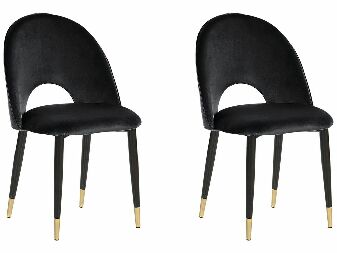 Set 2 ks. jedálenských stoličiek MAGI (látka) (čierna)