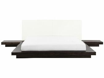 Manželská posteľ 180 cm ZEPHYRE (s roštom) (tmavé drevo)