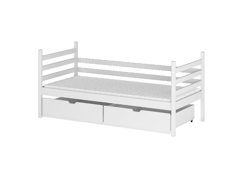 Detská posteľ 90 x 190 cm Marisa (s roštom a úl. priestorom) (biela)