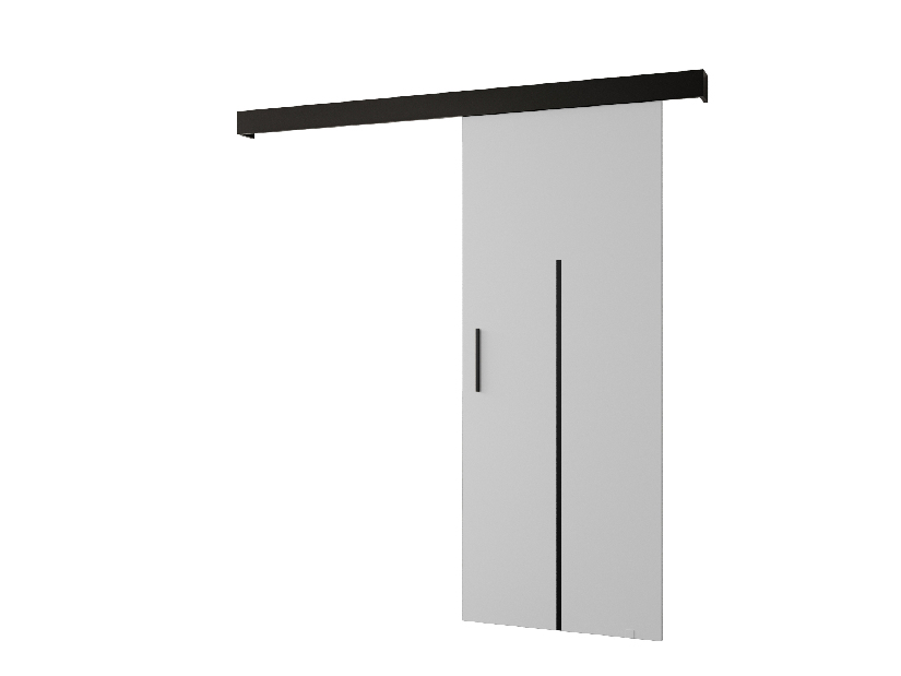Posuvné dvere 90 cm Sharlene X (biela matná + čierna matná + čierna)
