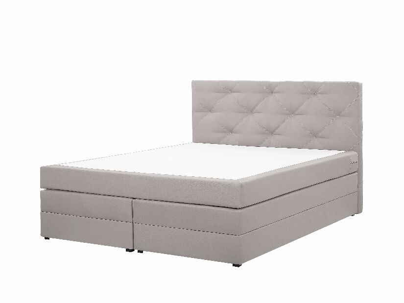 Kontinentálna posteľ 180 cm MILADY (sivá) (s matracom a úložným priestorom)