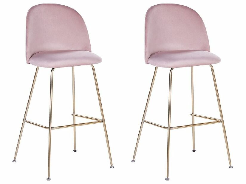 Set 2 ks. barových stoličiek ARCAL (ružová)