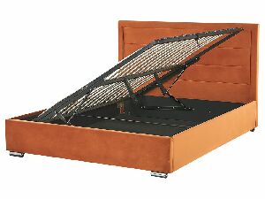 Manželská posteľ 160 cm Ruthine (oranžová) (s roštom a úložným priestorom)