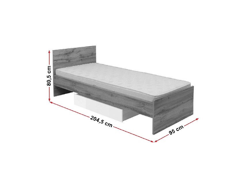 Jednolôžková posteľ 90 cm BRW Zele LOZ/90