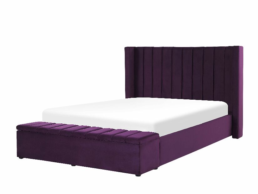 Manželská posteľ 160 cm NAIROBI (fialová) (s roštom a úl. priestorom)