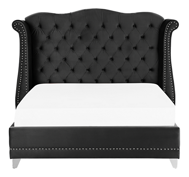 Manželská posteľ 180 cm ATREY (polyester) (čierna) (s roštom)