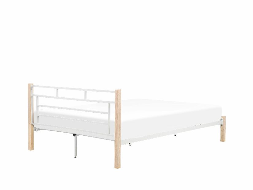 Manželská posteľ 160 cm GARRONE (s roštom) (biela)