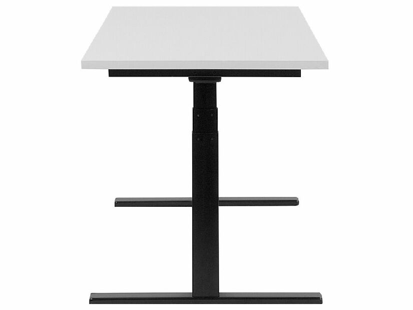 Písací stôl UPPER II (130 x 72 cm) (MDF) (biela + čierna) (el. nastaviteľný)