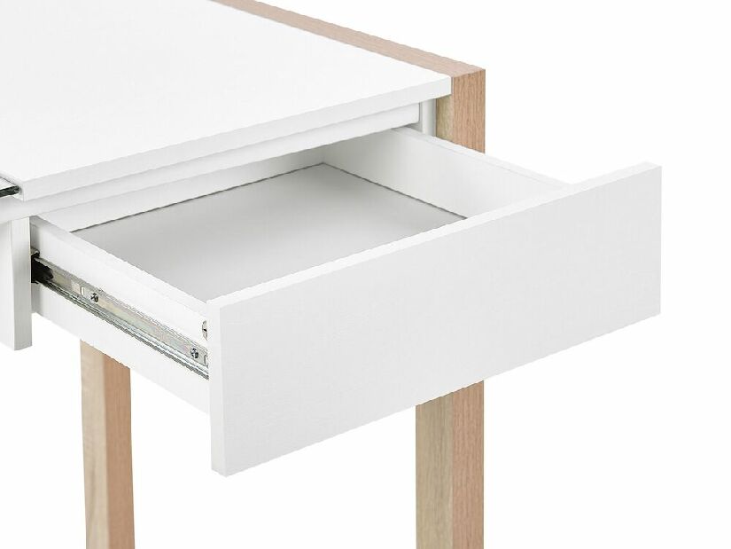 PC stolík JANAS (svetlé drevo + biela)