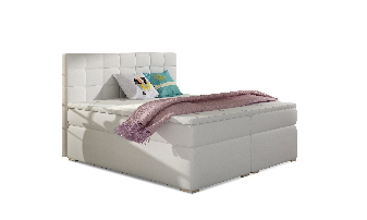 Manželská posteľ Boxspring 160 cm Abbie (biela) (s matracmi)