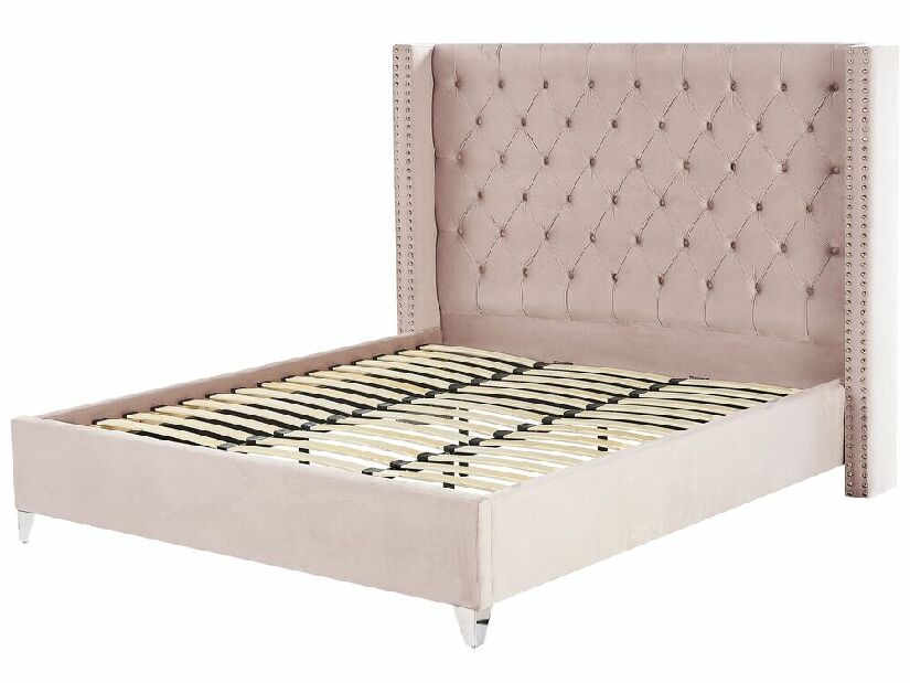 Manželská posteľ 180 cm Lubbka (ružová) (s roštom)