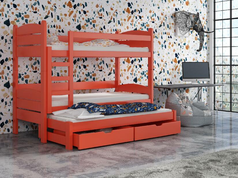 Detská poschodová posteľ 90 cm Celsa (pomaranč)