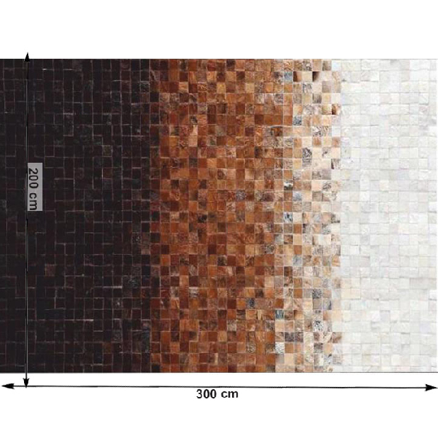 Kožený koberec 200x300 cm Kazuko TYP 07 (hovädzia koža + vzor patchwork)