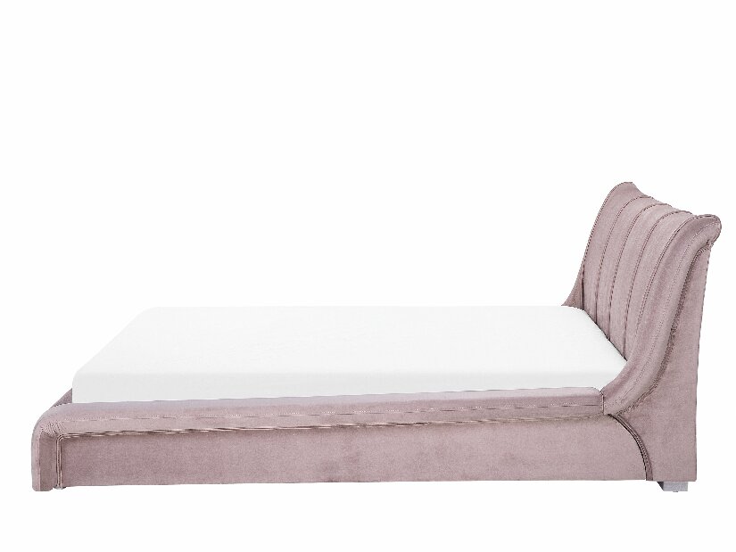 Manželská posteľ 180 cm NICE (s roštom) (ružová zamatová)