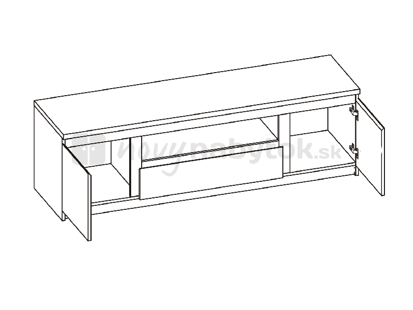 TV stolík/skrinka Percy Typ 50 2D-1S