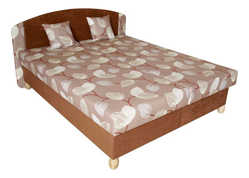 Manželská posteľ 160 cm Benab Paris Melody hnedá/Vento hnedá (s roštami, matracmi a 2 ks vankúšov)