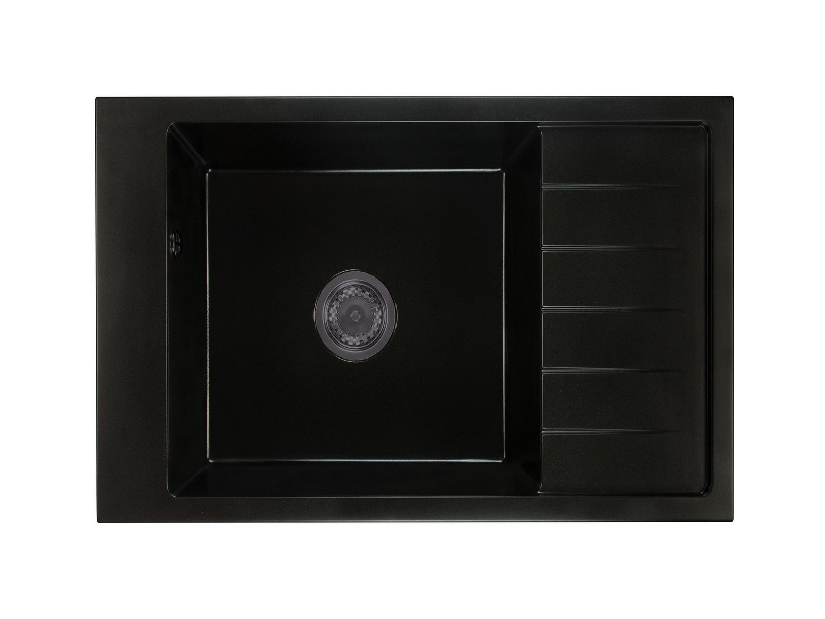 Kuchynský drez Lurano (čierna) (s 1 otvorom pre batériu) (P)