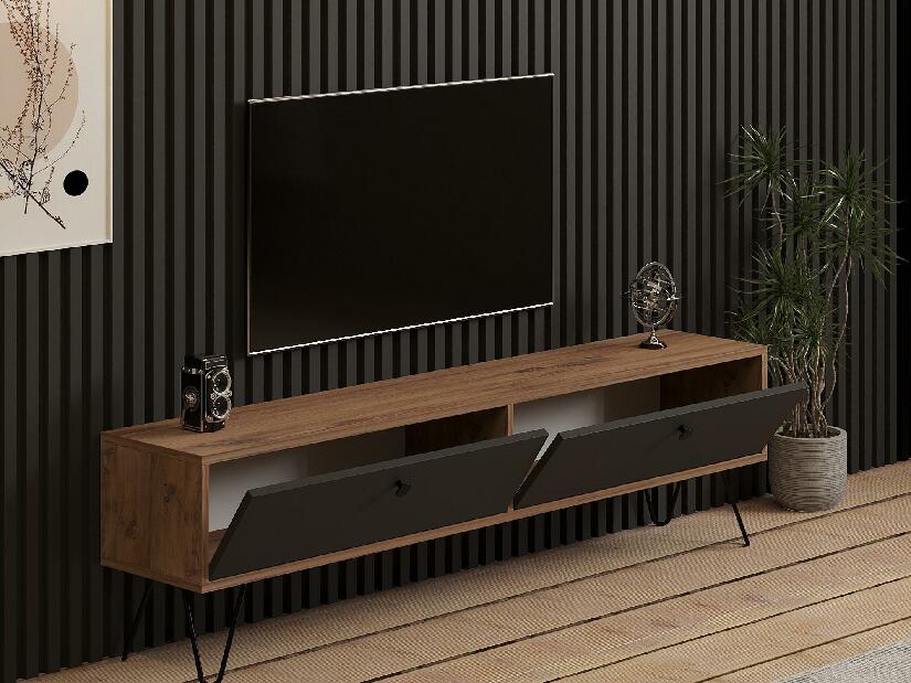 TV stolík/skrinka Slay (atlantická borovica + čierna)