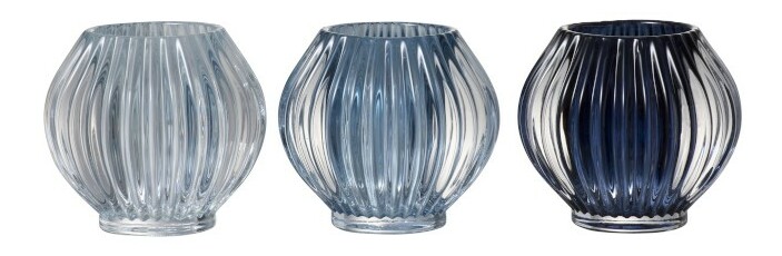 Sklo Jolipa Na čajovú sviečku Navy Chic (10x10x9cm) (Modrá) (3ks)