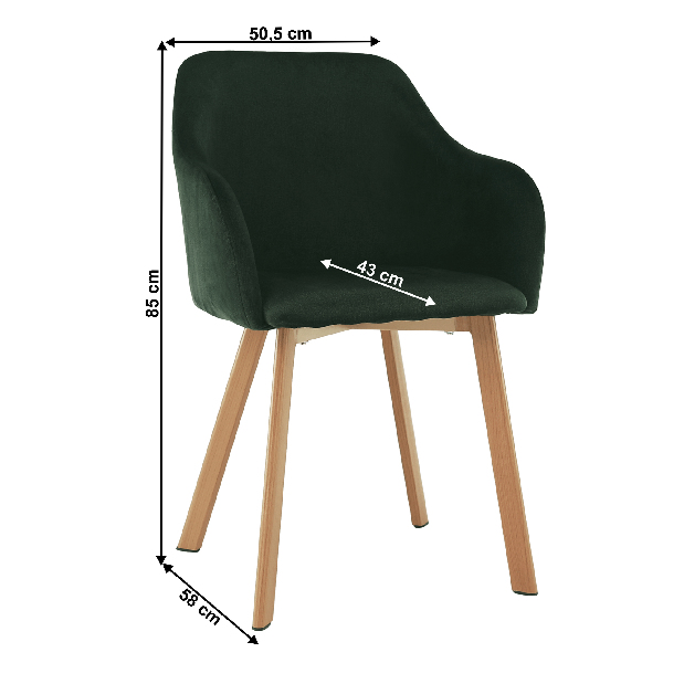 Jedálenská stolička Talira (zelená + buk)