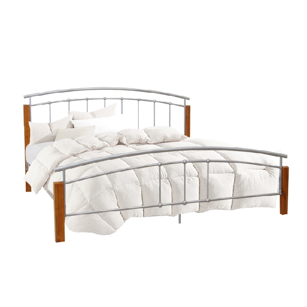 Manželská posteľ 160 cm Malbrua (s roštom) (prírodná) *výpredaj