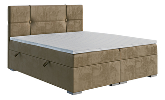 Manželská posteľ Boxspring 200 cm Gal (tmavobéžová) (s matracom a úl. priestorom)