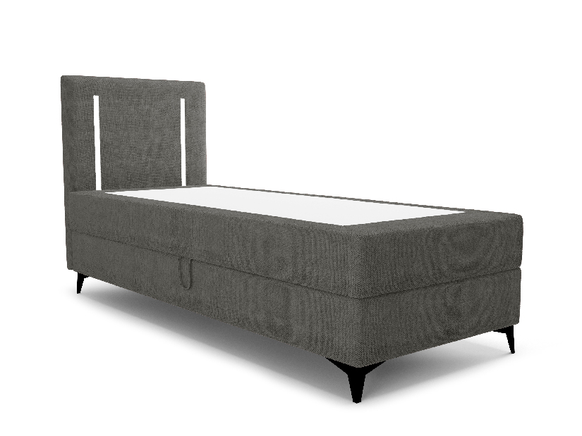 Jednolôžková posteľ 90 cm Ortega Bonell (tmavosivá) (s roštom, bez úl. priestoru) (s LED osvetlením)