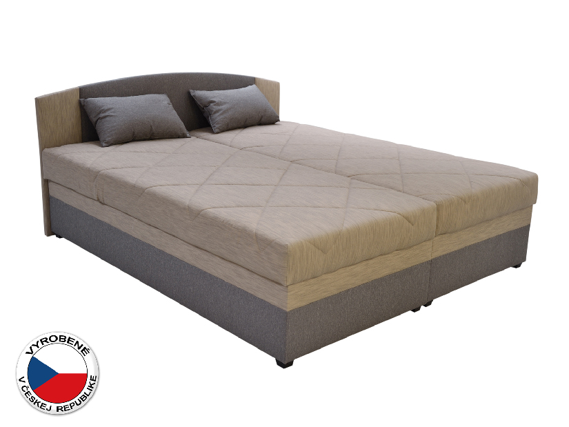Manželská posteľ 160 cm Blanár Kappa (béžová + hnedá) (s roštom a matracom)