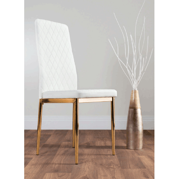 Jedálenská stolička Sodal (biela + zlatá)