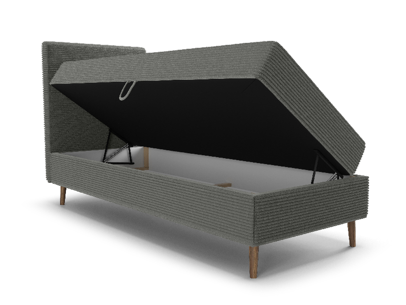 Jednolôžková posteľ 90 cm Napoli Bonell (tmavozelená) (s roštom, s úl. priestorom)