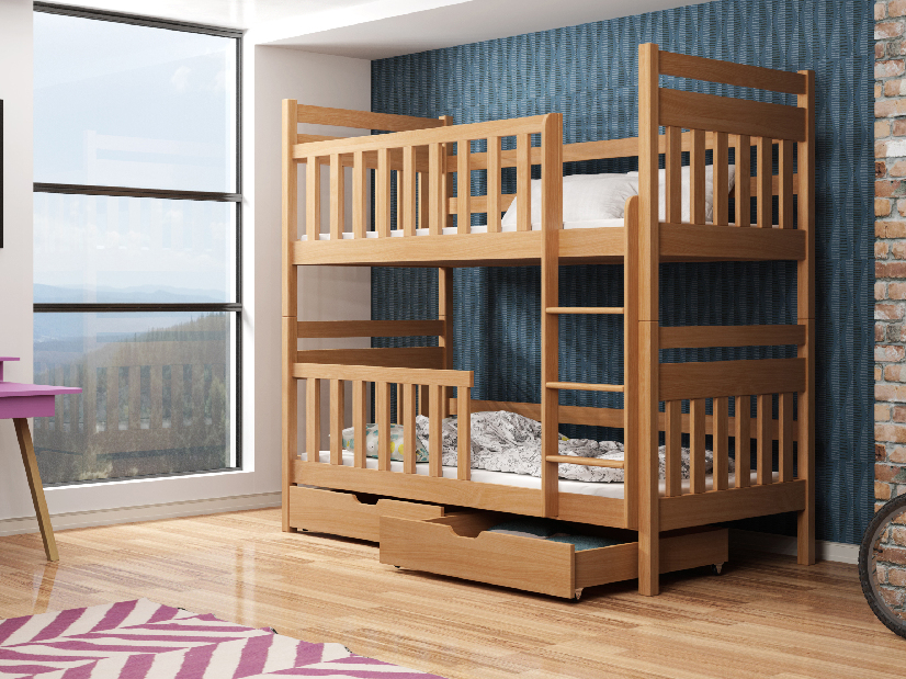Detská posteľ 90 x 190 cm Mao (s roštom a úl. priestorom) (buk)