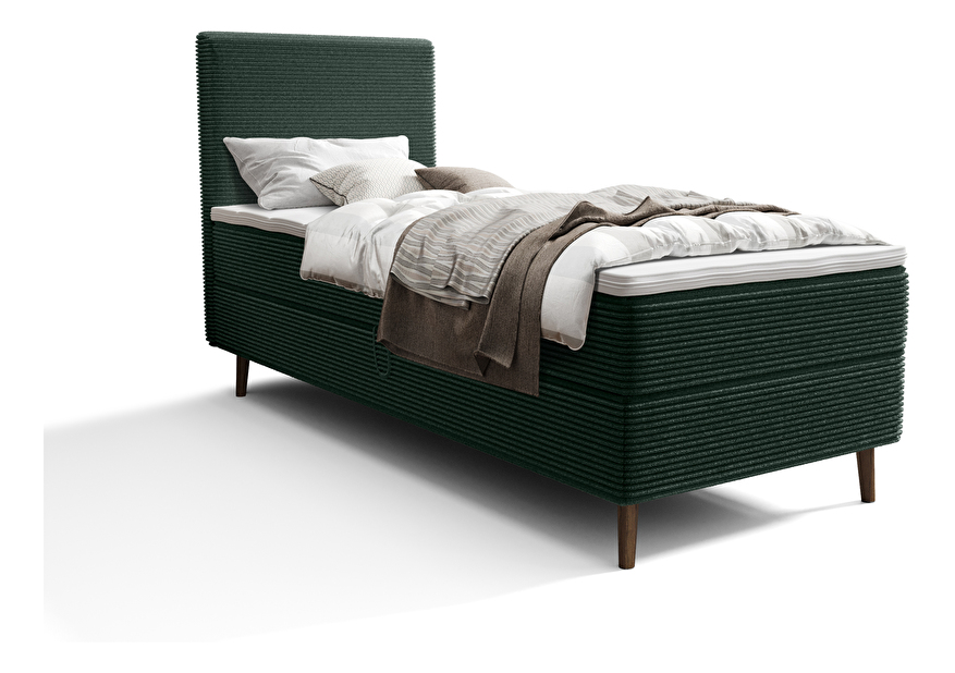 Jednolôžková posteľ 80 cm Napoli Comfort (zelená) (s roštom, s úl. priestorom)