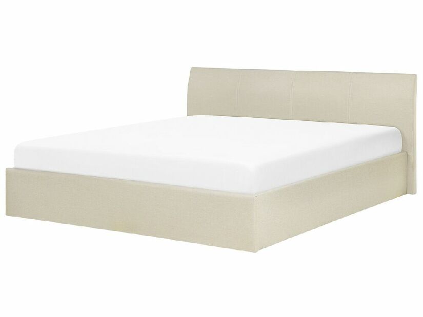 Manželská posteľ 180 cm ORBIT (s roštom a úl. priestorom) (béžová)