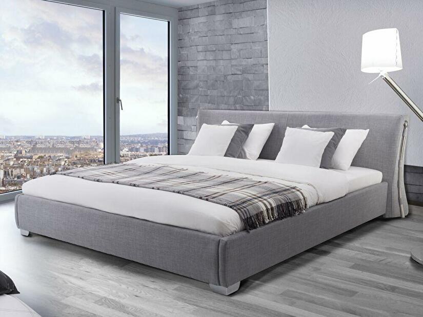 Manželská posteľ 180 cm PARNAS (s roštom) (sivá)