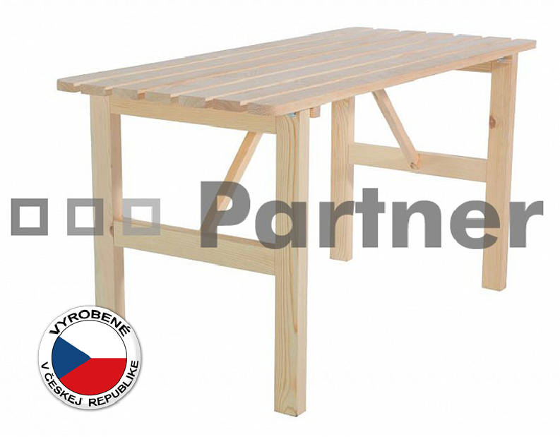 Záhradný stôl Borovica masív 01