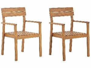 Set 2 ks záhradných stoličiek Fernanda (svetlé drevo)