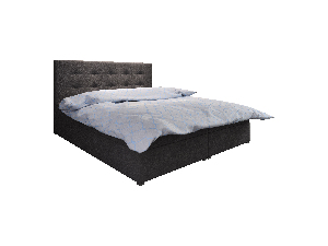 Manželská posteľ Boxspring 160 cm Fade 1 Comfort (čierna) (s matracom a úložným priestorom)