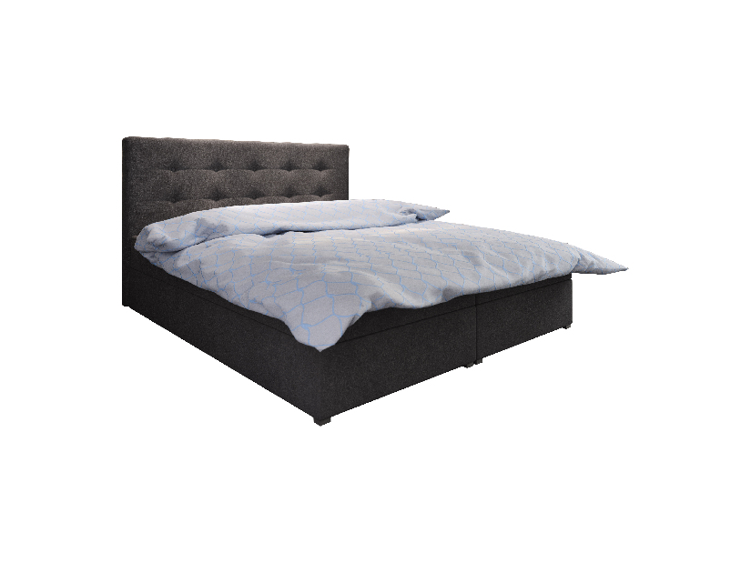 Manželská posteľ Boxspring 140 cm Fade 1 (čierna) (s matracom a úložným priestorom)