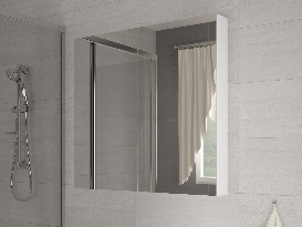 Kúpelňová skrinka na stenu Delia 80 biela + zrkadlo