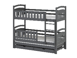 Detská posteľ 90 x 190 cm BLAIR (s roštom a úl. priestorom) (grafit)