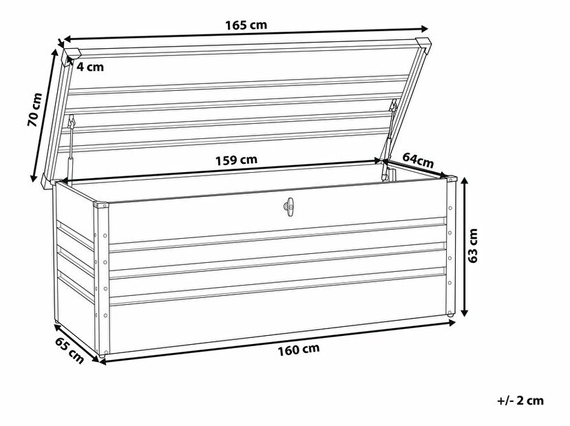 Úložný box 165x70cm Ceroso (krémovo biela) 