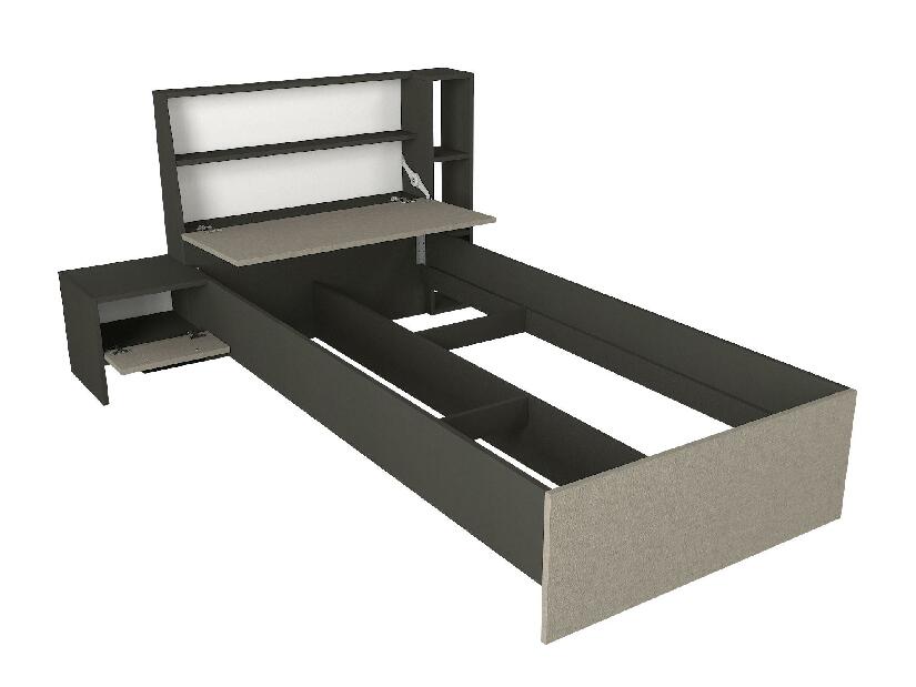 Jednolôžková posteľ 90 cm s nočným stolíkom Carusela (krémová)
