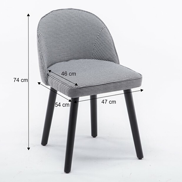 Jedálenská stolička Lalima (čierno-biely vzor)