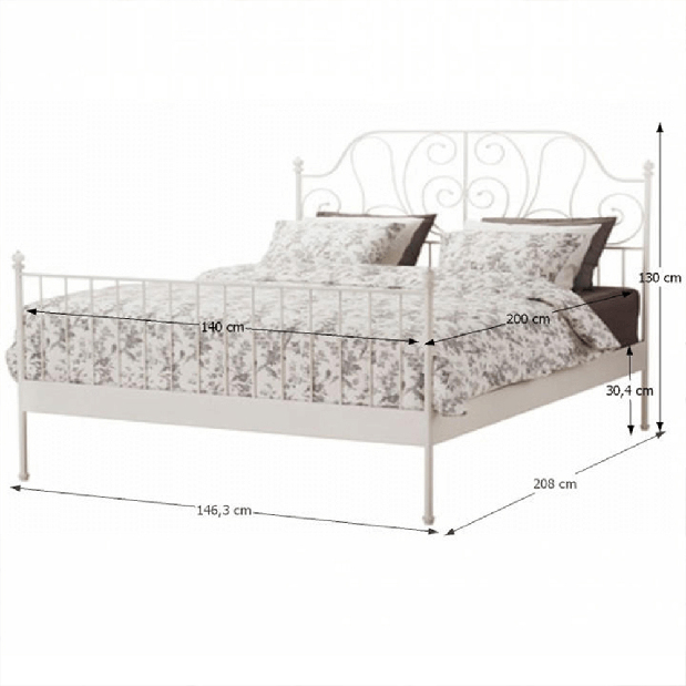 Manželská posteľ 140 cm Plue (s roštom) *bazár
