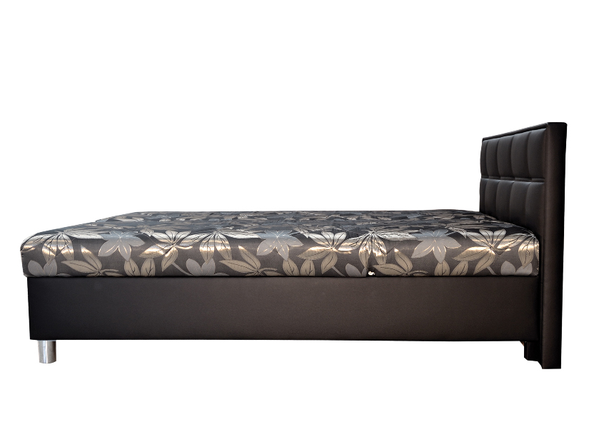Manželská posteľ 180 cm Blanár Belfast (sivá + čierna) (s roštami a matracmi)